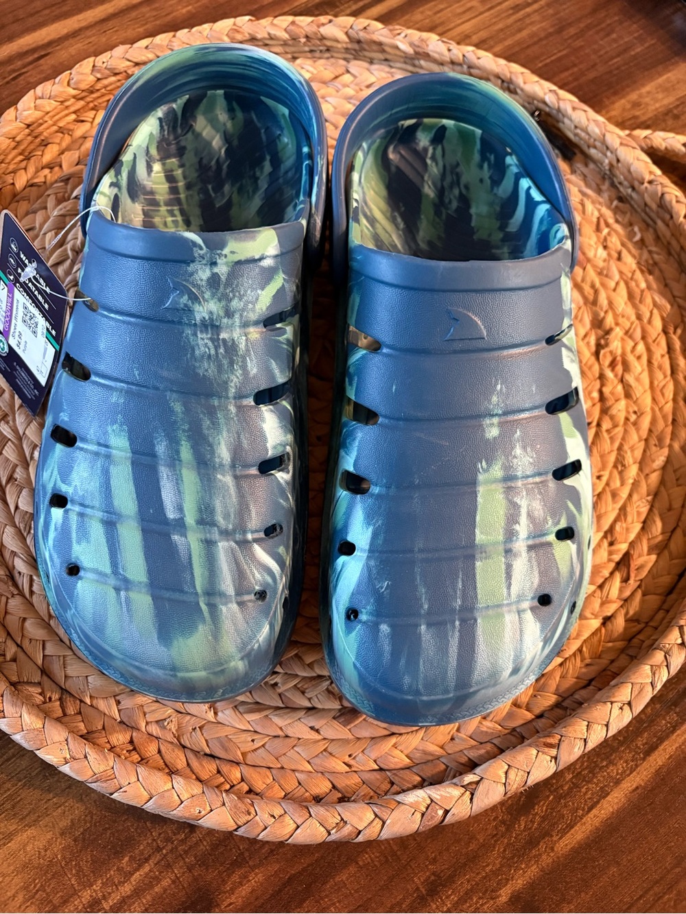 Men's Blue Camo Slip-On Sandals